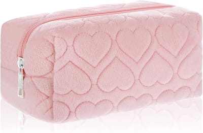 Make-up Tas voor Vrouwen - Zachte Toilettas met Rits voor Cosmetica, Reizen en Organisatie - Schattige Roze Organizer voor Schoonheidsproducten en Toilettas