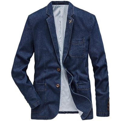 Gereedschap Denim Pak Jas Heren Lente en Herfst Grote Maat Casual Pak Revers Slim Jas Jas 3XL black