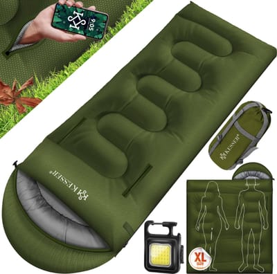 KESSER® Outdoor Slaapzak | Dekenslaapzak 3-4 seizoenen | Kampeerslaapzak voor volwassenen en kinderen