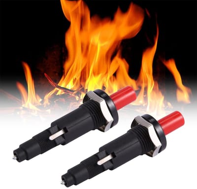 Dailygoody - Piezo Ontstekingskerzen - Gasverwarming - Hoogwaardige keramische kwaliteit - Zwart - Duurzaam en veilig - Geschikt voor gasherden - 2 stuks
