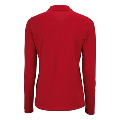 SOLS Dames/Dames Perfect Pique Poloshirt met Lange Mouwen (Rood)