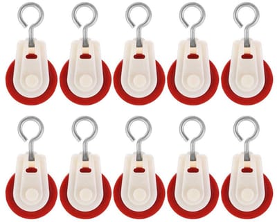 Set van 10 Mini Plastic Pulley Wheels voor Tuin, Klussen en DIY Projecten - Lichtgewicht en Duurzaam voor Thuisgebruik