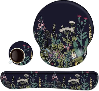 Ergonomische 3-in-1 polssteunset muismat met gelkussen en polssteun toetsenbord - antislip gaming-muismat voor thuis en kantoor