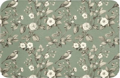 Badmat 60x40 cm - Antislip - Botanisch - Vogels - Groen - Badmatten voor badkamer - Badkamermat - Douchemat - Badkamer mat