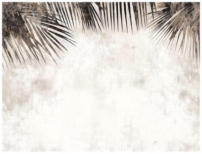 WALLARENA - Fotobehang - 150x105 cm - Betonnen palmbladeren in boho stijl voor keuken, slaapkamer en woonkamer