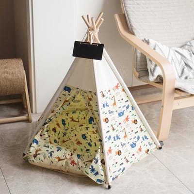 Niche pour animaux de compagnie en toile, niche pour chien et chat aux couleurs assorties S  (40 × 40 × 50cm) gray