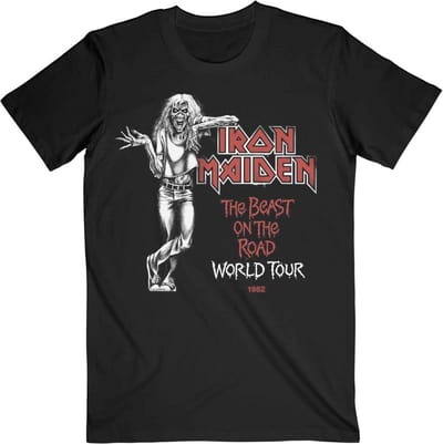 Iron Maiden - Beast Over Hammersmith World Tour '82 Heren T-shirt - S - Zwart