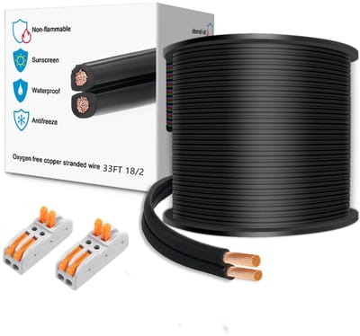 Verlichtingskabel - Tuinkabel - Buitenverlichting - IP69 Waterdicht - 10 meter - Zwart