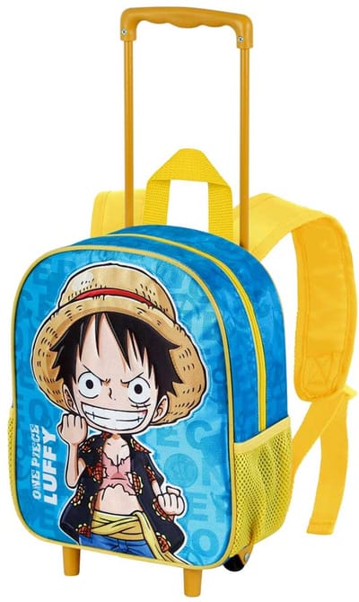 Karactermania - One Piece - Monkey D. Luffy - Peuter en Kleuter Rugzak met Wielen - Trolley Backpack - Rugtas - Blauw