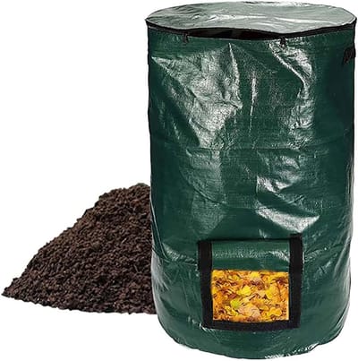 Moderne Staande Compostbak voor Snelle Compostering - Ideaal voor Balkon, Tuin, Keuken en Patio met Deksel en Afvoervenster