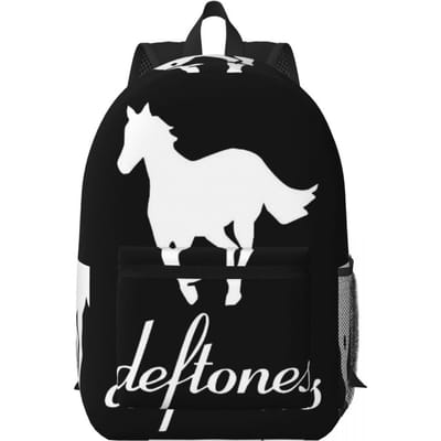 PP Schedel Deftone Wit Ohms Rond Rugzak Dagrugzak Grote Capaciteit Kinder Boekentas Schooltas Schoudertassen voor Mannen Vrouwen One Size white