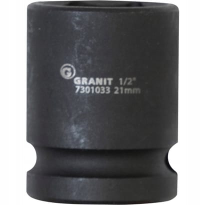 Krachtdoppenset 1/2" zeskant kort 21mm
