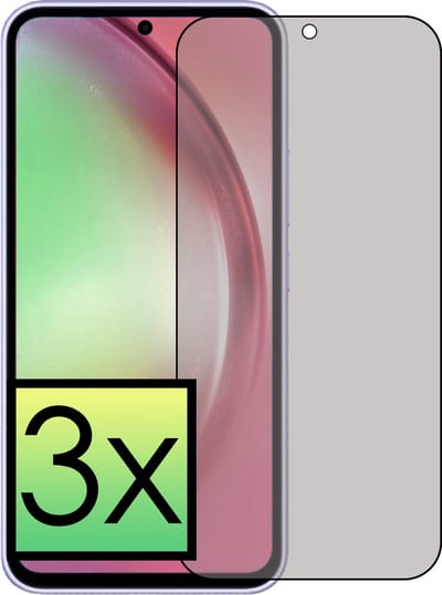 Screenprotector - 3 Stuks - Geschikt voor Samsung Galaxy A54 - Privacy Filter - Beschermglas - Gehard Glas - Tempered Glass - Screen Protector - Anti Spy - Full Display Cover