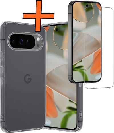 Hoes - Met Screenprotector - Geschikt voor Google Pixel 10 Pro - Sterk & Shockproof - Back Cover - Siliconen Case - Telefoon Hoes - Transparant