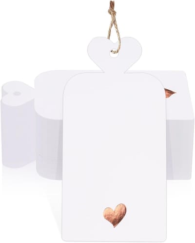 Kaarten - 100 Stuks - Hangtag - Papier - Cadeaulabels - Wenskaarten - Beschrijfbaar - Multifunctioneel Labe - Te gebruiken voor cadeaubonnen, zelfgemaakte bedankkaartjes, feestuitnodigingen - 10*5 cm