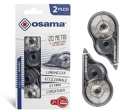 Correctietape 20 Meter - Herstelband voor Snelle Correcties op Papier - 2 Stuks