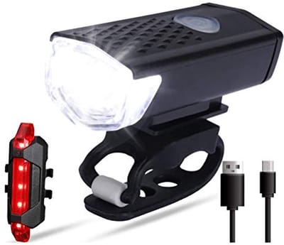 Waterdichte USB Oplaadbare Fietsverlichtingsset met 6 Lichtstanden