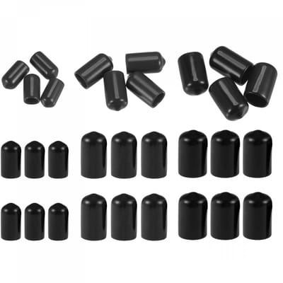 Dailygoods- Rubberene Eindkappen 30 Stuks - 7 mm/10 mm/12 mm ID - Draadbeschermers - Zachte/Elastische Hoes - Stofbestendig - Hoogwaardig PVC Materiaal