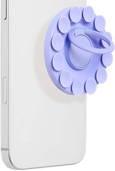 Bigben Connected, Ringhouder met Zuignap en Ringstandaard Compatibel met MagSafe, Paars