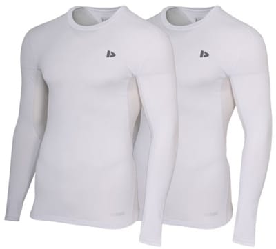 2-Pack Donnay - Baselayer Longsleeve - Thermo/Sportshirt - Heren - White (001) - maat S