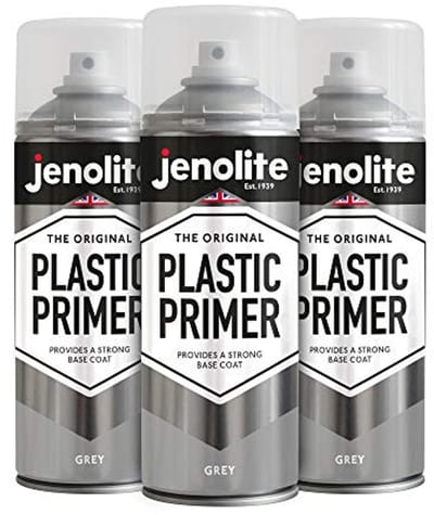 Kunststof Primer Spuitbus - Grijze Duurzame Kunststof Primer voor Tuinmeubelen en Plantenbakken | 3 x 400 ml