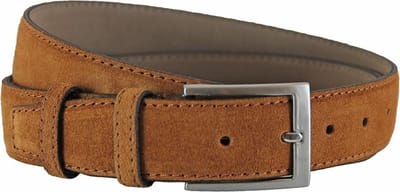Houtkamp Suede Leren Pantalon Riem - Dames / Heren - Echt Leer - Cognac - Riemmaat 105