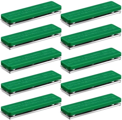 Dailygoods- Naambordjes 10 Stuks - Magnetische Badge - Groene Naambordjes - Geschikt voor Badgehouders - Duurzaam PVC/Roestvrij Staal - Eenvoudig te Gebruiken