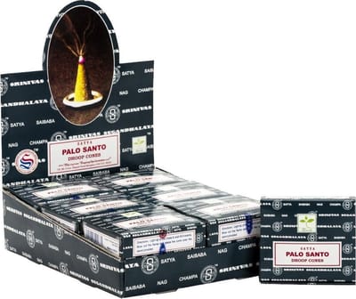 Satya Wierook Kegel Palo Santo (12 pakjes á 12 stuks) Natuurlijke, Houtachtige Aroma – Spirituele Zuivering & Ontspanning