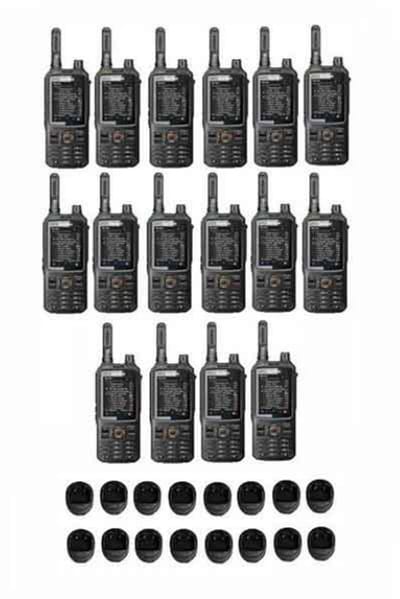 Set van 16 Inrico T320 V2 4G LTE Zello Portofoon, GPS, Wifi Smartphone, GSM, Wifi met tafellader