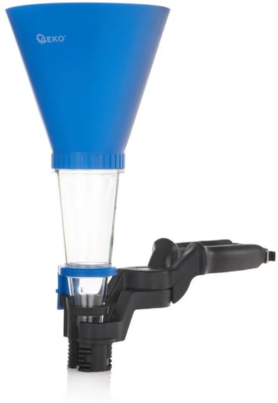 GEKO Trechter met automatische houder - olie- en vloeistofbestendig - transparante onderkant - 125 mm diameter