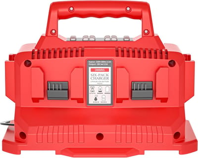 Snelle 6-Poorts Acculader voor 14.4V tot 18V Lithium-Ion Accu's