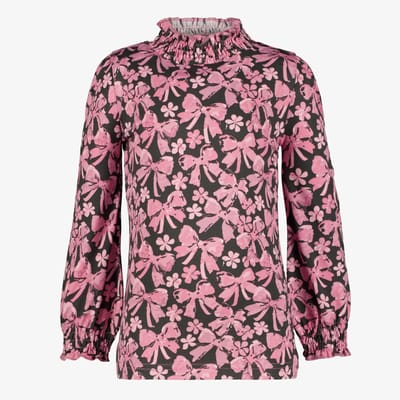 TwoDay meisjes coltrui met strikjes zwart roze - Maat 92