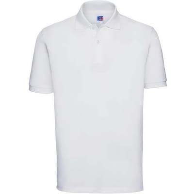 Russell Heren Klassiek Piqué Katoenen Polo Shirt (Wit)