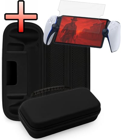 Hoesje Geschikt voor PlayStation Portal Case Hoes Hard Cover Met Screenprotector - Hoes Geschikt voor PlayStation Portable Hoes - Zwart
