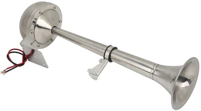Dailygoods - Enkele Trompet Luchthoorn - 328DB Super Luid - Eenvoudige Installatie - Roestvrij Staal - Universele Auto Luchthoorn - Geschikt voor Truc...