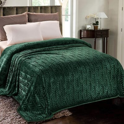 Extra Grote Flanellen Deken met Bladerenprint - Warm en Comfortabel