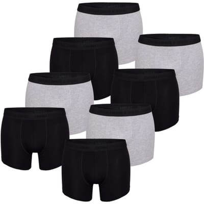 MG-1 Denim Brøs. Boxershorts Heren 8-Pack Effen Zwart/Grijs #11 - Maat S