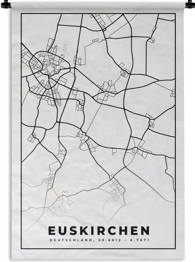 Wandkleed - Wanddoek - Kaart - Stadskaart - Euskirchen - Plattegrond - 120x180 cm - Wandtapijt