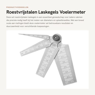 Dailygoods- Voelermeter Set - Roestvrij Staal - Meetbereik 1-29 mm - Gatinspectiegereedschap - Spleetmeter - Duurzaam en Lichtgewicht
