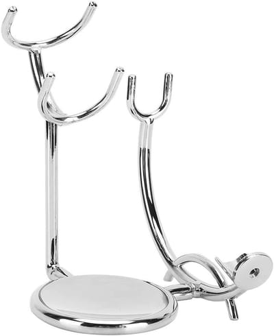 Gebogen scheer- en borstelstandaard, scheerborstelhouder, metalen coating, klassieke scheerstandaard, handmatige scheerkwast, zeepbakstandaard, galvaniserende metalen scheerstandaard