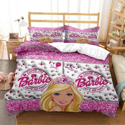 Barbie Cartoon Anime Schattig Alle Seizoenen Dekbedovertrek Dekbed Beddengoed Set Zacht Dekbedovertrek en Kussensloop Eenpersoons/Tweepersoons/Queen/King 70x130cm 2pcs