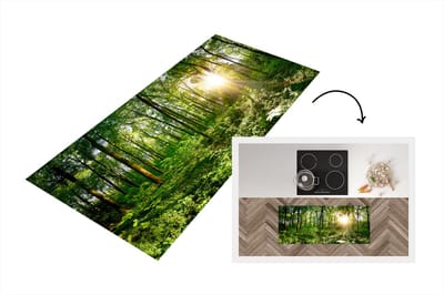 Keukenloper - Loper keuken - Bos - Zon - Lente - 120x50 cm - Keukenloper vinyl