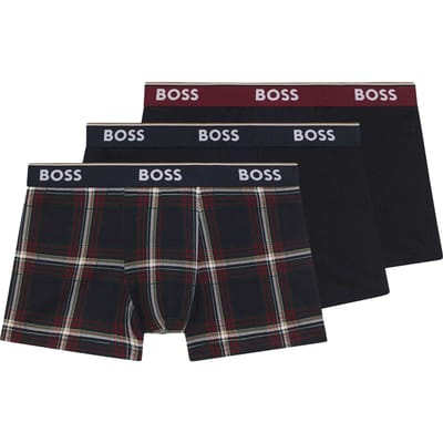 Boss Heren Bodywear Logo Boxershorts (Set van 3) (Zwart, Zwart)