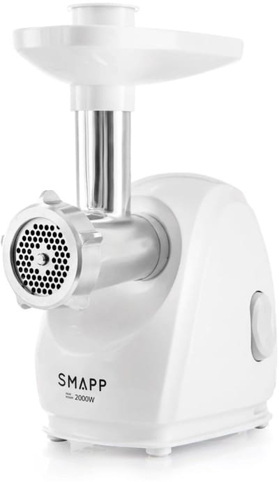 SMAPP 489.81 - Vleesmolen met Snijder - Wit - 2000W - RVS Schijven