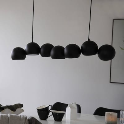 Markslöjd Cupolo hanglamp, zwart, ijzer, lengte 101 cm, 7-lamps