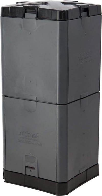 Geïsoleerde Compostbak - Compostvat GFT - Jaarronde Compostering - Dubbelwandig Isolatie Systeem - 55 Gallon Capaciteit - Grijs