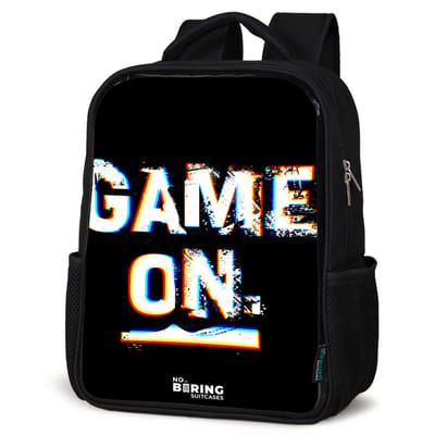 NoBoringSuitcases.com® - Rugzak zwart - Schooltas jongen & meisje - Game on in zwart wit - Rugtas voor school - Boekentas kind - Schoolrugzak - Kinderrugzak