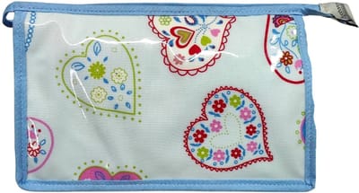 Vagabond - Toilettas - Holdall -"Sweetheart" - Afwasbaar - Gelamineerd Katoen- afmeting 24 x 7 x 15 cm.