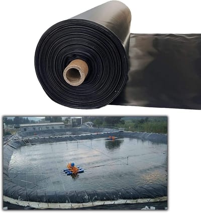 Tuinvijverfolie HDPE - Waterdicht Membraan - Vijvers Aanleggen - Perforatie Scheurvast - 02 mm Dik - Zwart