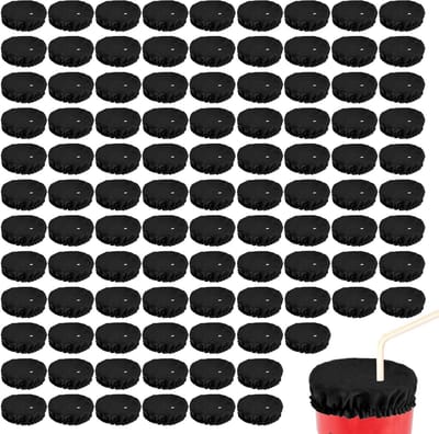 Dailygoods- Drankhoezen 100 Stuks - Wasbare Polyester - Zwarte